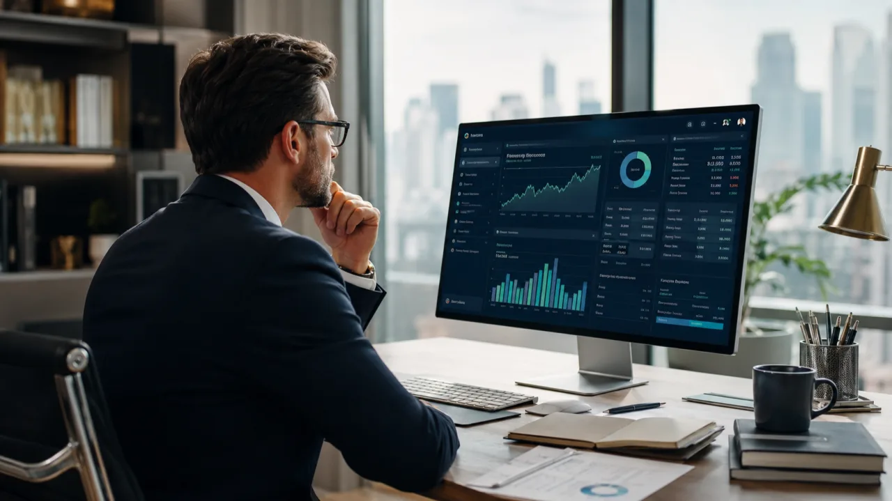 Executivo analisando dados